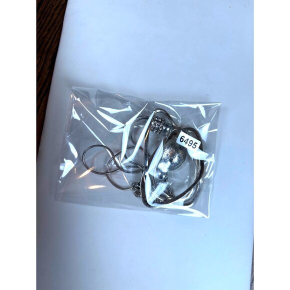 Silver-Tone Adjustable Necklace With Abstract Metal Loops & Clear Gemstone Penda - Picture 7 of 8